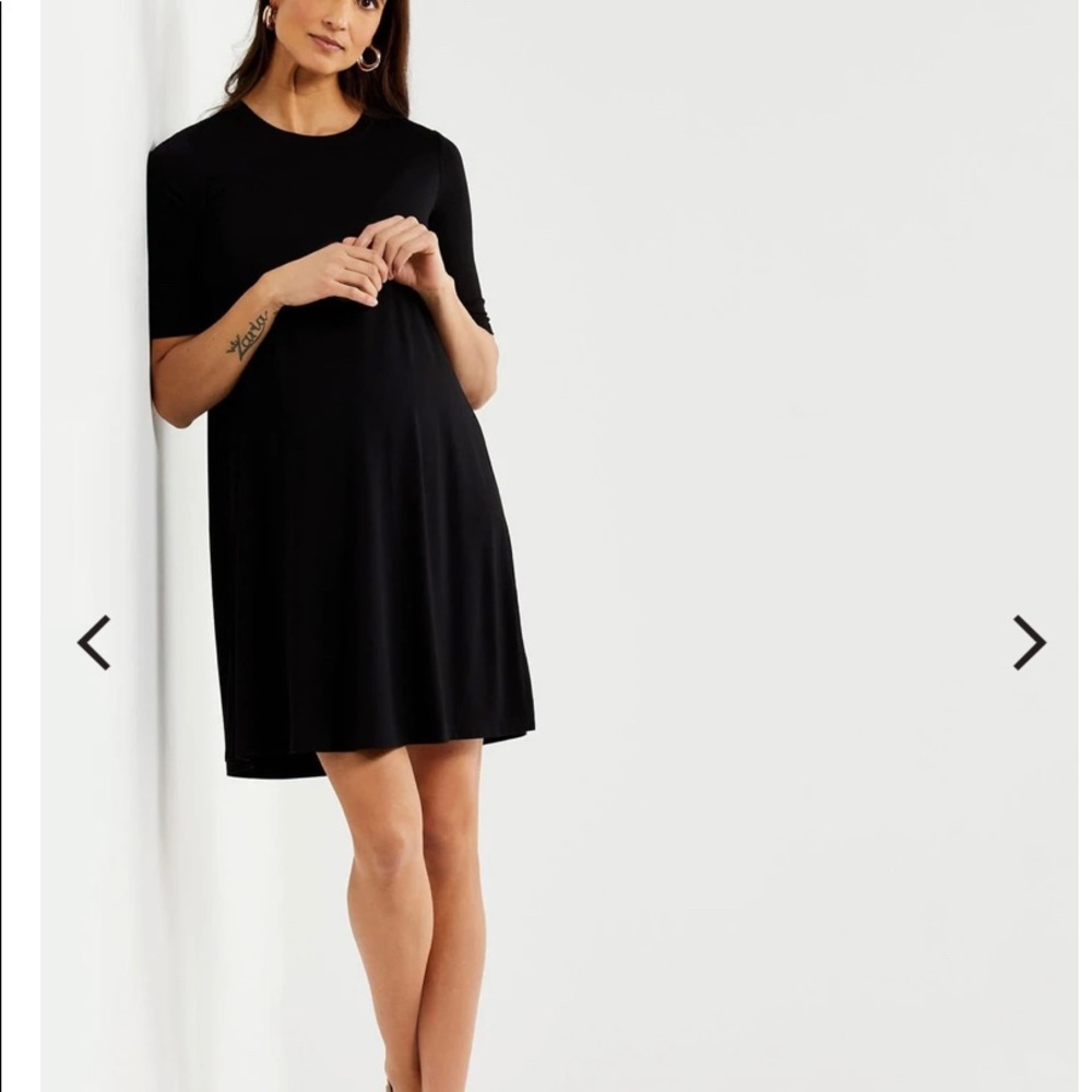 A Pea in the Pod Black Jersey Knit Maternity Dress M